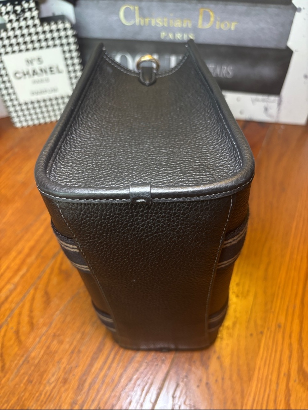 Coach Cargo Tote 20 Black Pebbled Leather Logo Web Strap Tote CSH14 - Picture 8 of 11